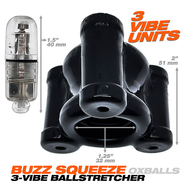 Oxballs BUZZSQUEEZE triple-vibe ballstretcher - Clear