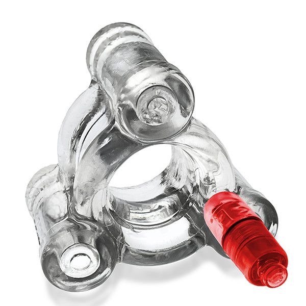 Oxballs BUZZSQUEEZE triple-vibe ballstretcher - Clear