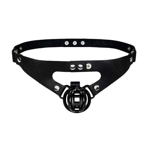 Lustful Lavish Chastity Harness - Black Classic