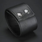 Mr.S Leather Wide Leather Wristband Black - S - image 4