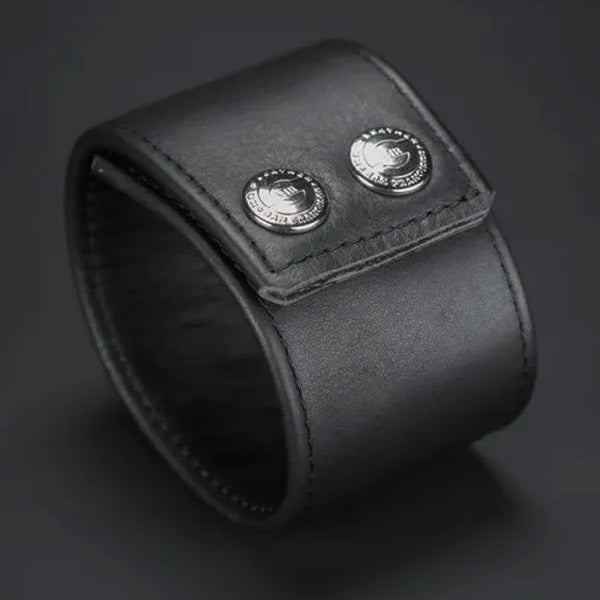 Mr.S Leather Wide Leather Wristband Black - S - image 4