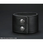 Mr.S Leather Wide Leather Wristband Black - S - image 2