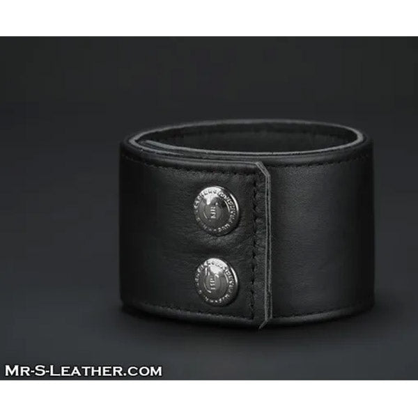 Mr.S Leather Wide Leather Wristband Black - S - image 2