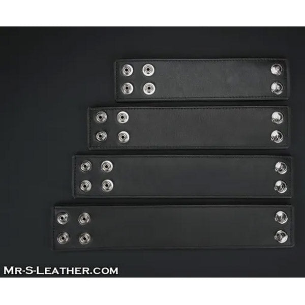 Mr.S Leather Wide Leather Wristband Black - S - image 1