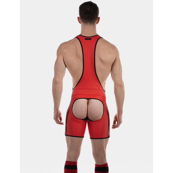 Barcode Berlin Backless Singlet Versos - Red/Black