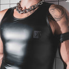 Boxer Barcelona Sexy Vest - Black - Rubber Look
