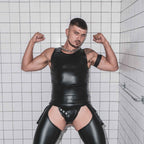 Boxer Barcelona Sexy Vest - Black - Rubber Look