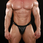 Strapp Metal Leather Thong - Black - image 2