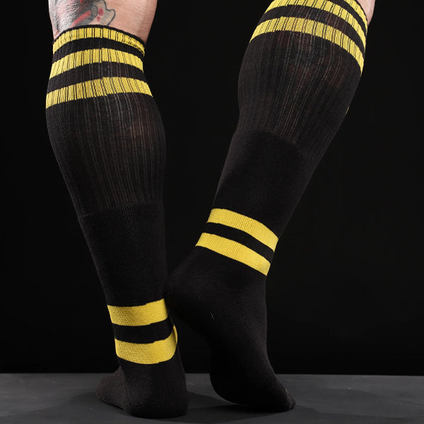 Strapp Metal Strapp Football Socks - Black/Yellow - image 2