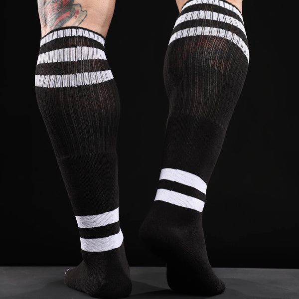 Strapp Metal Strapp Football Socks - Black/White - image 2