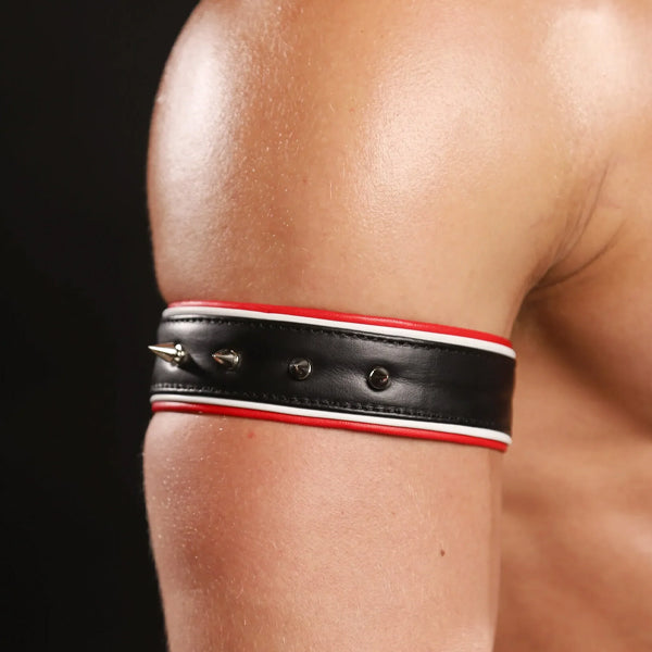Strapp Metal Varsity Armbands - Black/Red/White - image 3