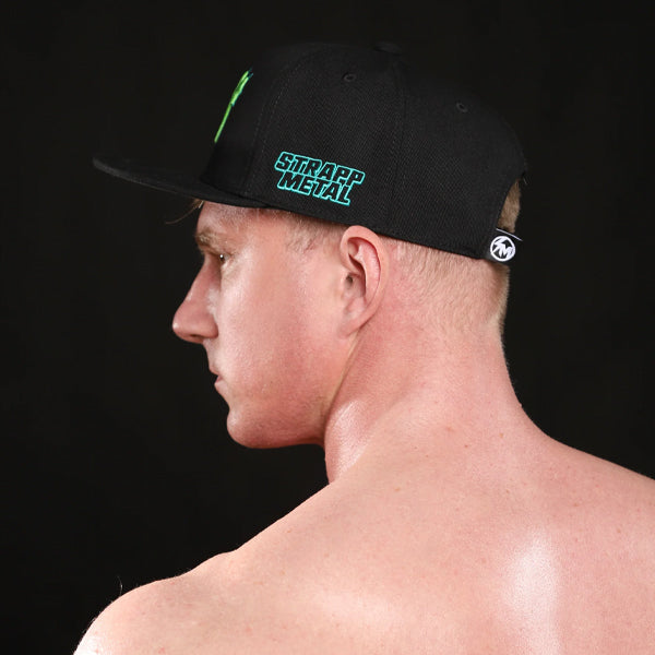 Strapp Metal SM Logo Green Flat Bill Snapback - image 2