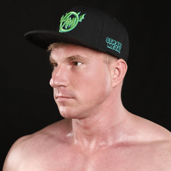 Strapp Metal SM Logo Green Flat Bill Snapback