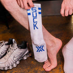 Boxer Barcelona Skater Socks Suck - White/Royal Blue - image 3