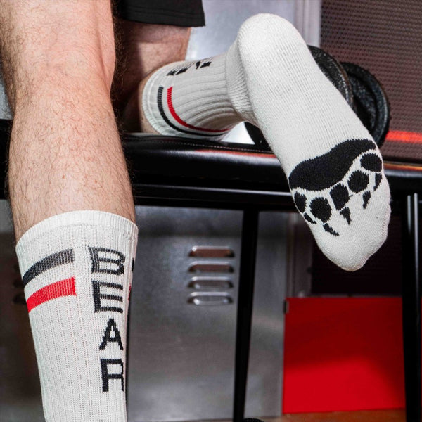 Boxer Barcelona Skater Socks Bear - White/Red/Black