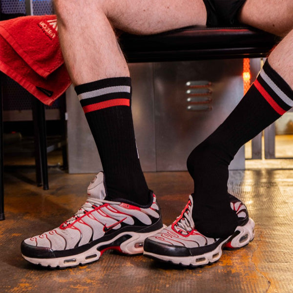 Boxer Barcelona Skater Socks Top - Black/Red/White - image 3