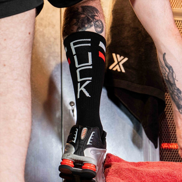 Boxer Barcelona Skater Socks Fuck - Black/White/Red - image 2