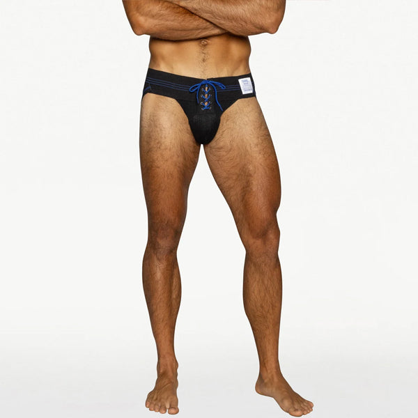 BIKE® Vintage Lace - Up Jockstrap - Black - image 5