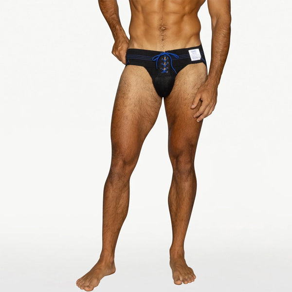 BIKE® Vintage Lace - Up Jockstrap - Black - image 4