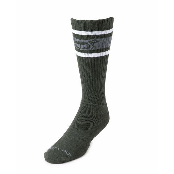 Nasty Pig Hook'd Up Sport Sock 3.0 - Army Green/Shark Grey/White - One Size