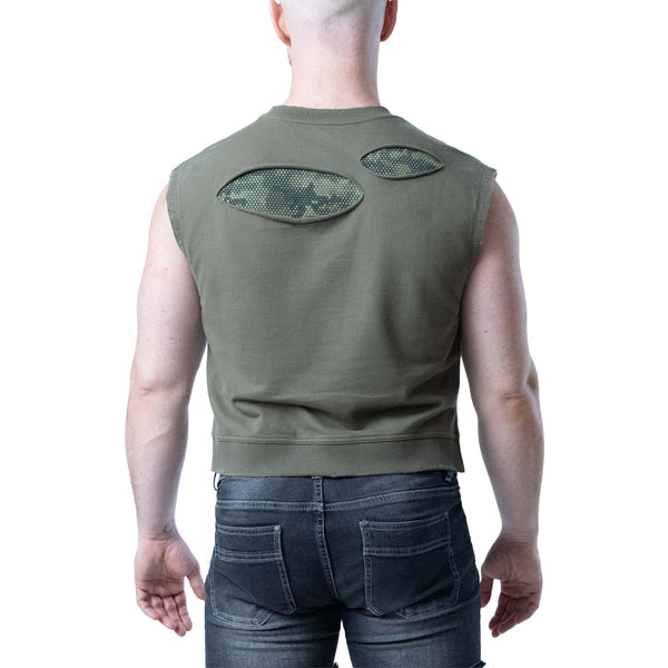 Nasty Pig Shred Sleeveless Crop Top - Army Green - image 2