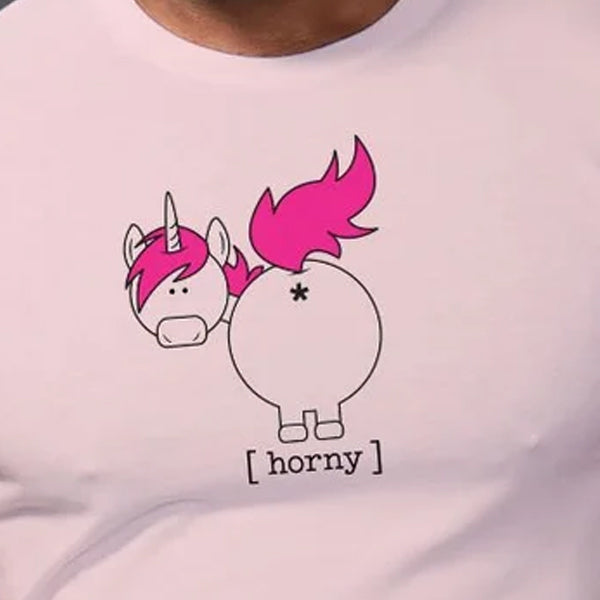Silber Fuchs Butt Babies Horny Unicorn Tee/Shredder- Light Pink