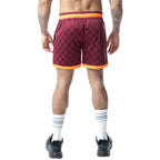 Nasty Pig Rival Rugby Short - Burgundy/Vibrant Orange
