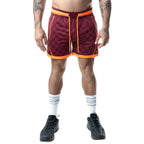 Nasty Pig Rival Rugby Short - Burgundy/Vibrant Orange