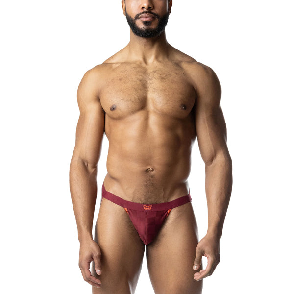Nasty Pig Rival Jock Strap - Burgundy/Vibrant Orange