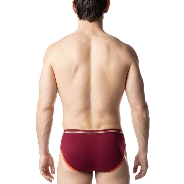 Nasty Pig Rival Classic Brief - Burgundy/ Vibrant Orange/White