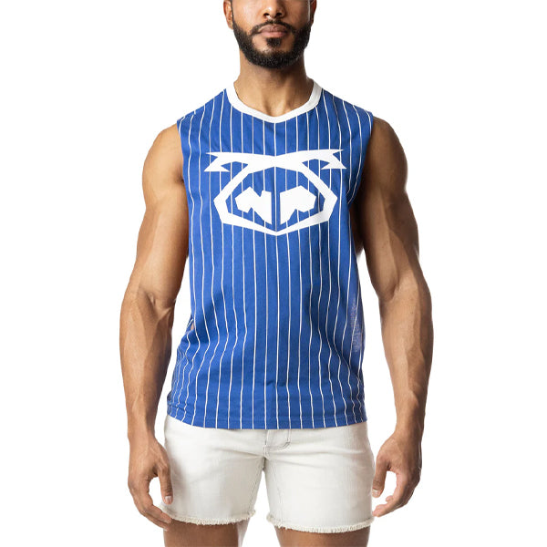 Nasty Pig Third Base Shredder Tank Top - Quartz Blue/White