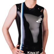 Invincible Rubber x KINK3D Sleeveless T-Shirt Chastity Stripes - Black