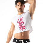 LEADER HERO LDR CROP T SHIRT - WHITE/PINK