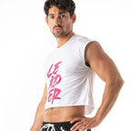 LEADER HERO LDR CROP T SHIRT - WHITE/PINK
