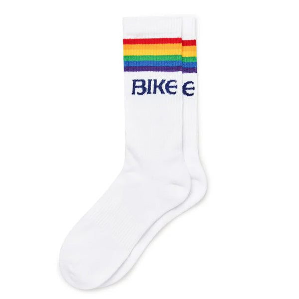 BIKE Pride Crew Socks | White