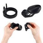 BRUTUS DENIAL - Silicone Chastity Cage Set Black