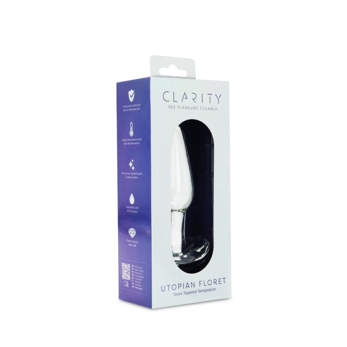 Clarity Glass Butt Plug - Utopian Floret