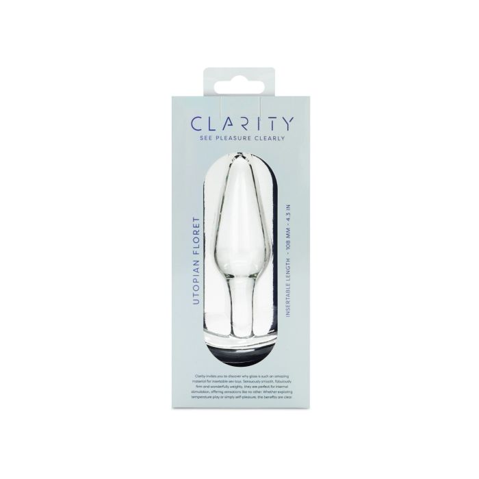 Clarity Glass Butt Plug - Utopian Floret