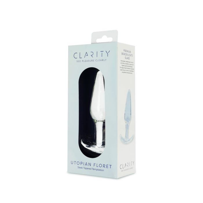 Clarity Glass Butt Plug - Utopian Floret