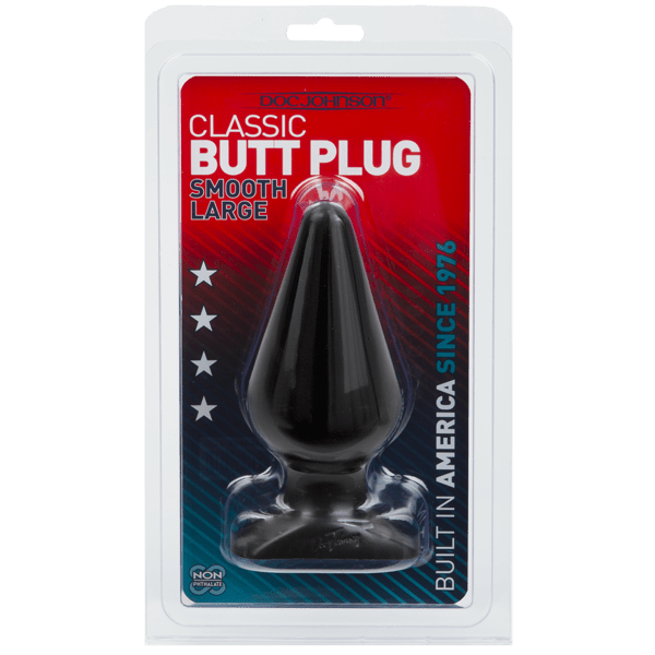 Doc Johnson Smooth CLASSIC Butt Plug | Large Black
