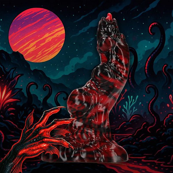 Hell Invader - Silicone Dildo - Red/Black