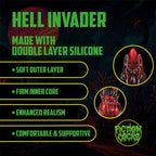 Hell Invader - Silicone Dildo - Red/Black