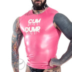 Invincible Rubber CUM DUMP Top | Metallic Pink/White