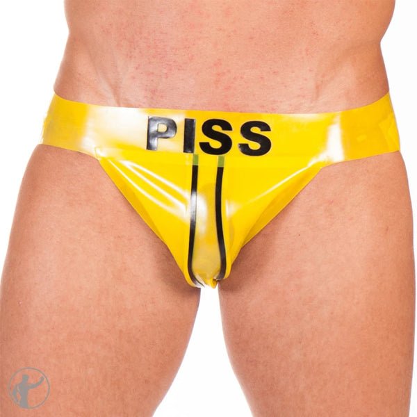 Invincible Rubber Rubber PISS Jockstrap | Semi - Trans Yellow