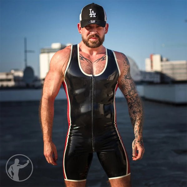 Invincible Rubber Rubber Romulus Tri Suit With Thru Zip | Black/Red/White