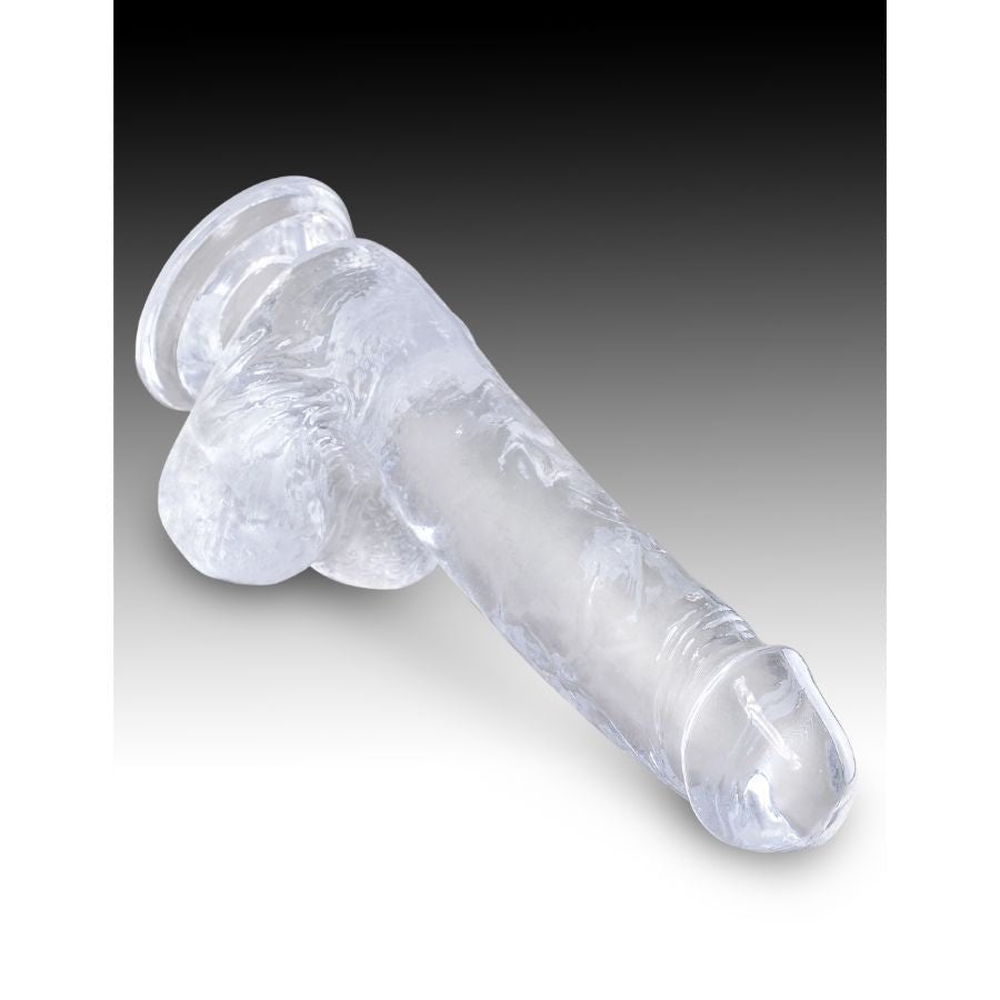 KING COCK Dildo with Balls: Clear | 6 inches