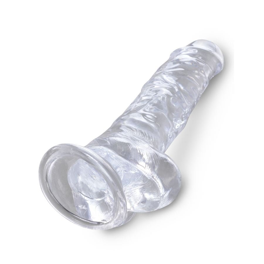 KING COCK Dildo with Balls: Clear | 8 inches