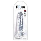 KING COCK Dildo with Balls: Clear | 8 inches