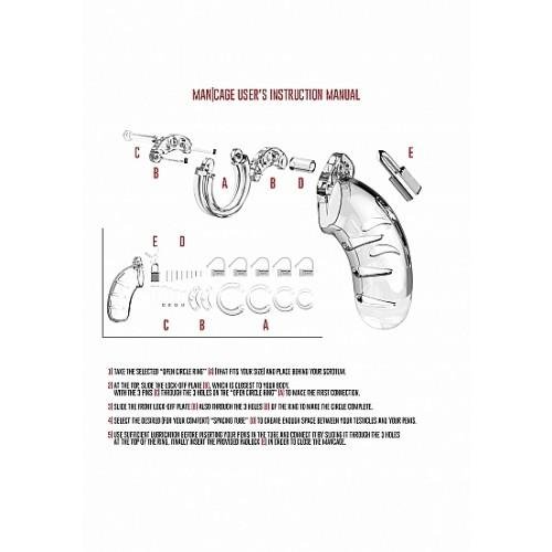 MAN CAGE Model 05: Chastity Device 5.5 Inches | Clear