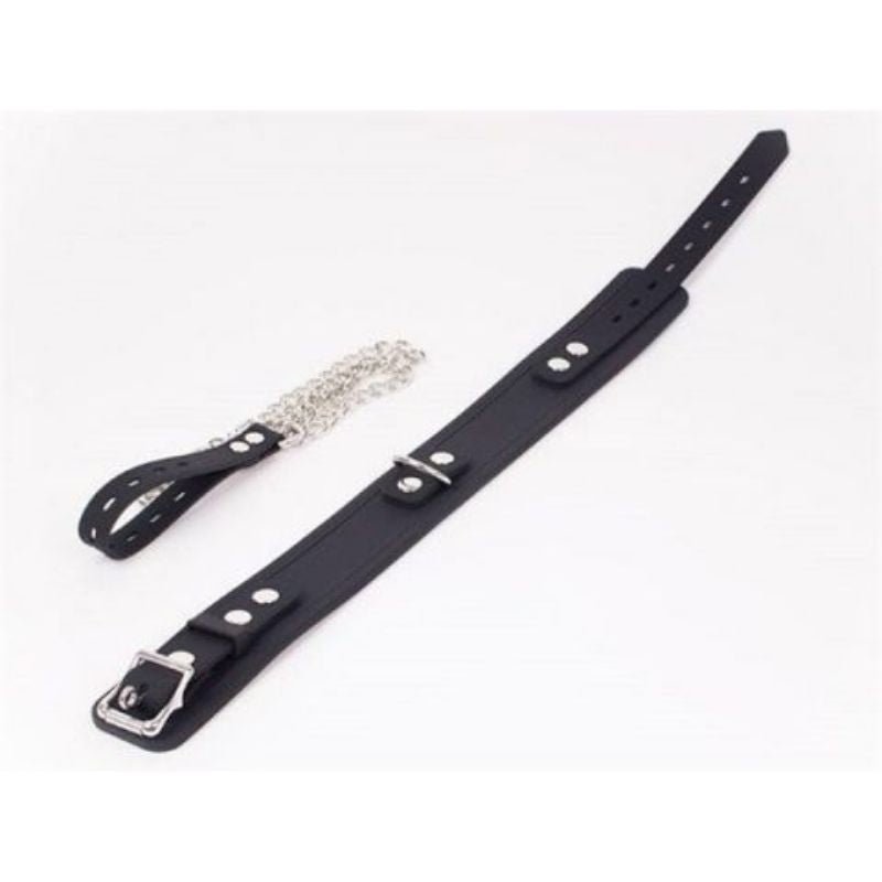 Mister B Leather BIOTHANE SLAVE COLLAR LEASH | Black